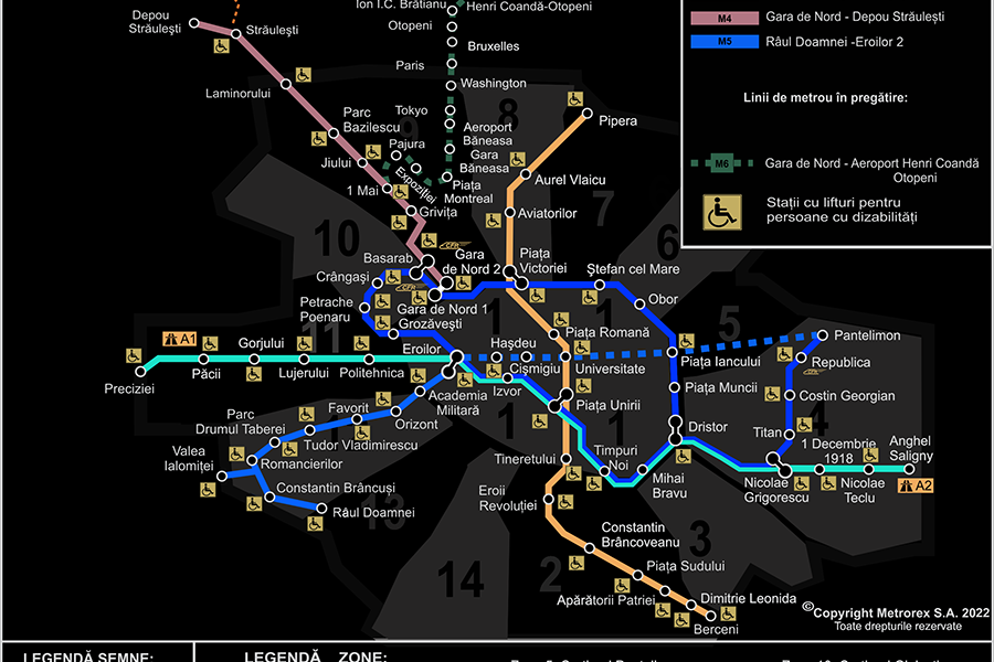 Harta metrou Bucuresti